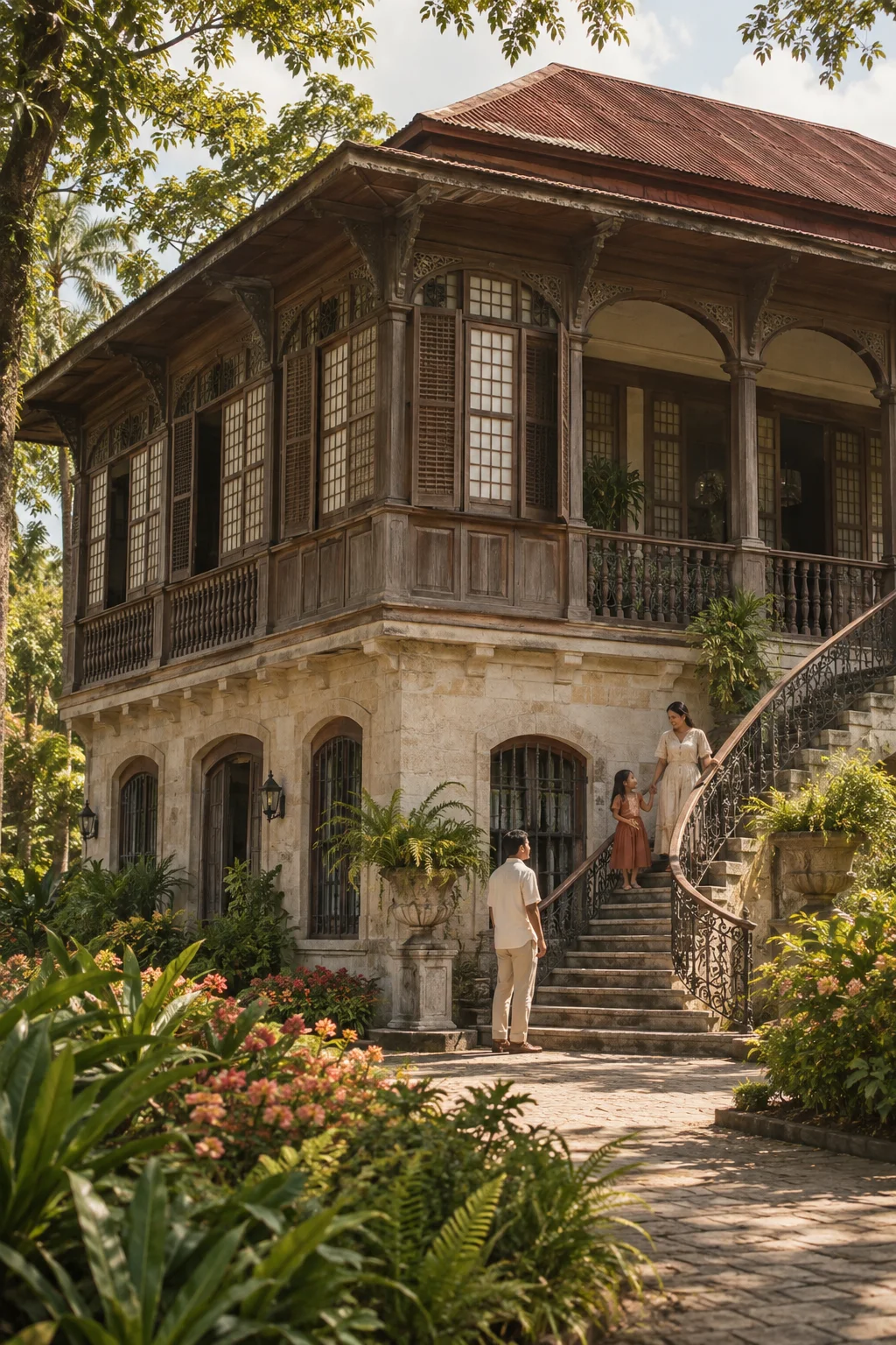 AI-generated architectural interpretation inspired by Balay Negrense