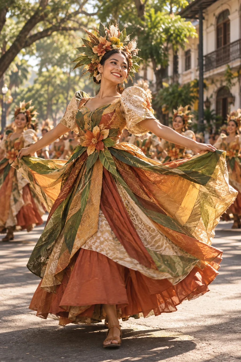 AI-generated cultural performer in a Kansilay-inspired festival outfit